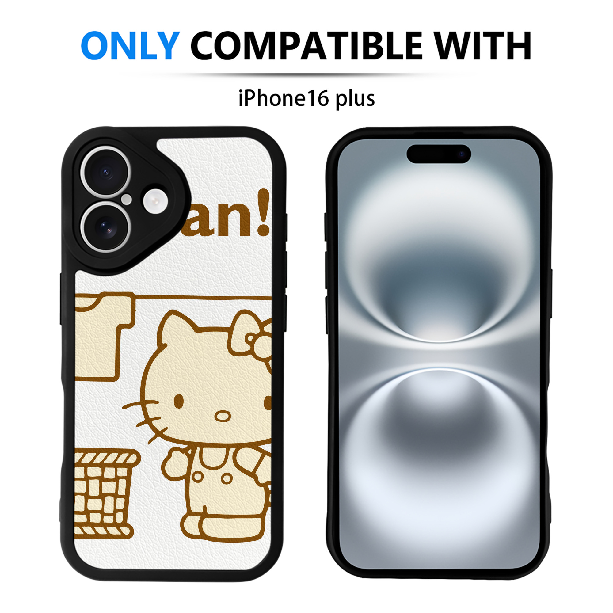 （画像用） Hello Kitty ハローキティ 【iPhone 16シリーズ対応】シリコンスマホケース（レザー調） 材質：シリコン